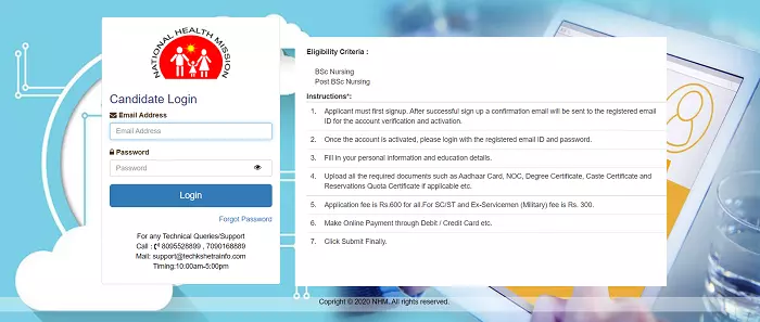 NHM Karnatak Community Helth Officer Online Form 2021